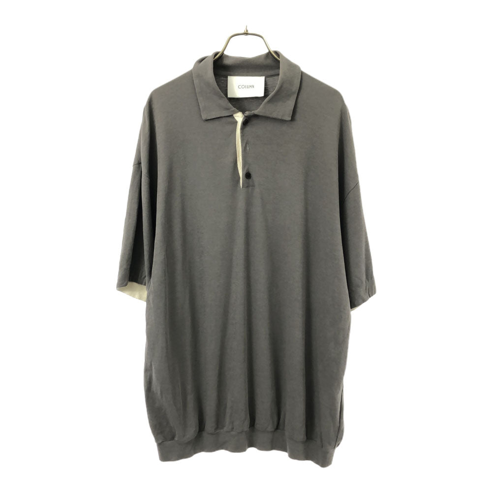 COLUMN コラム 日本製 半袖 ポロシャツ L グレー メンズ