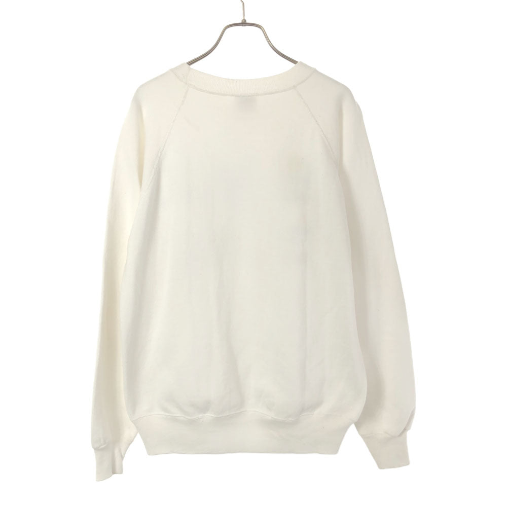 Hanes ヘインズ 90s ACTIVEWEAR USA製 プリント 長袖 トレーナー M ホワイト オールド ヴィンテージ メンズ