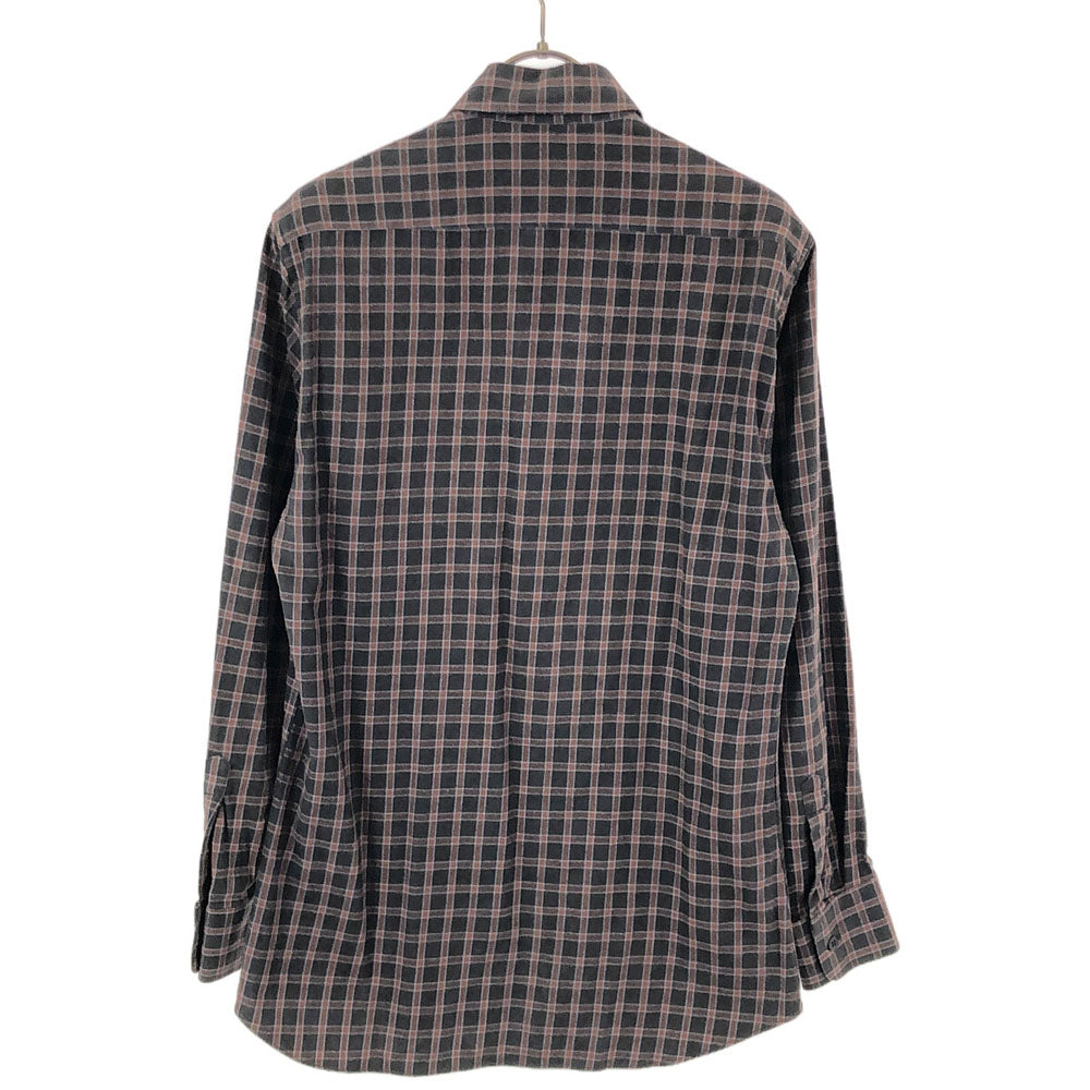 アニエスべーオム 日本製 チェック柄 長袖 シャツ 1 ブラック系 agnes b. homme メンズ