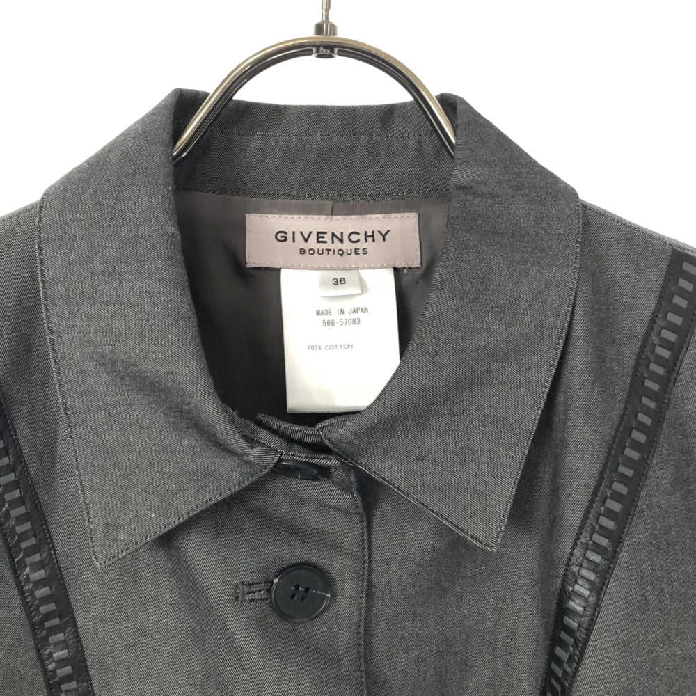 GIVENCHY ジバンシィ 日本製 ラインデザイン ジャケット 36 グレー系 レディース
