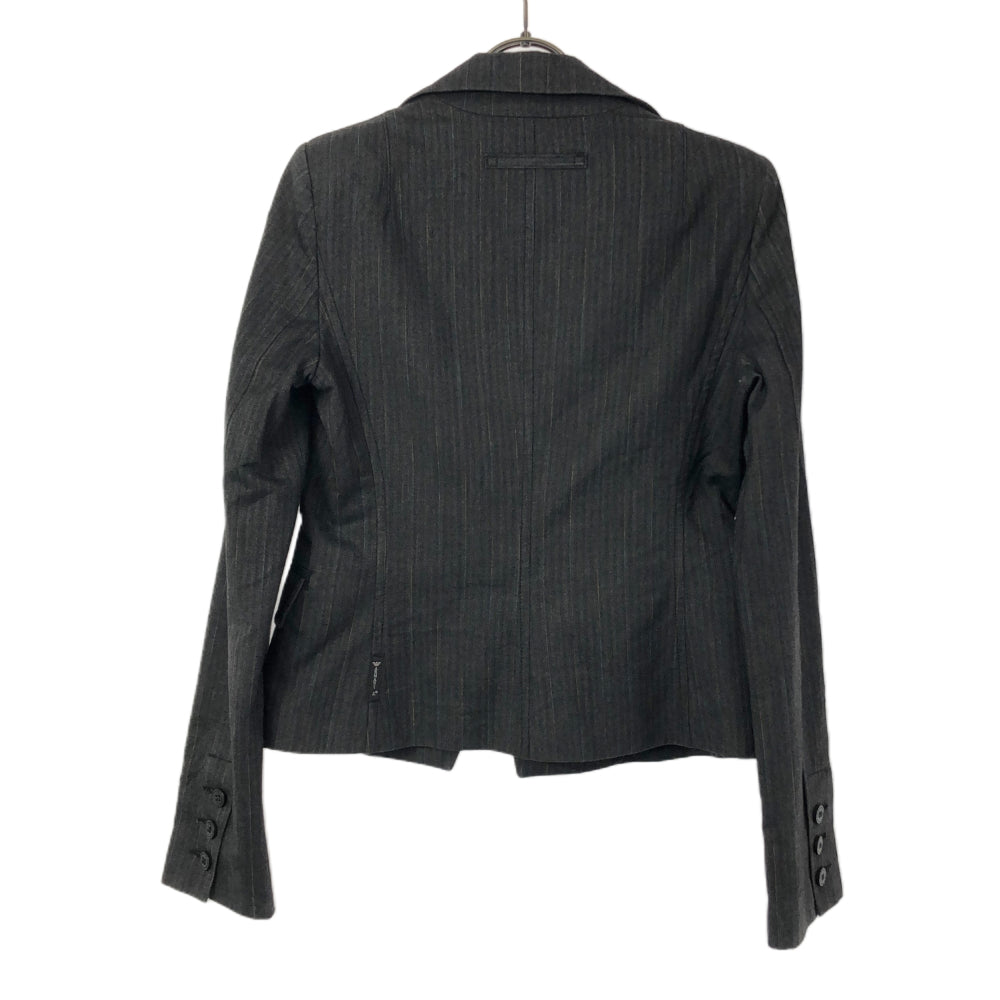 ARMANI JEANS アルマーニジーンズ ストライプ テーラードジャケット 34 グレー系 レディース