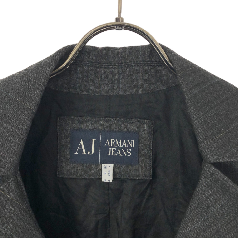 ARMANI JEANS アルマーニジーンズ ストライプ テーラードジャケット 34 グレー系 レディース