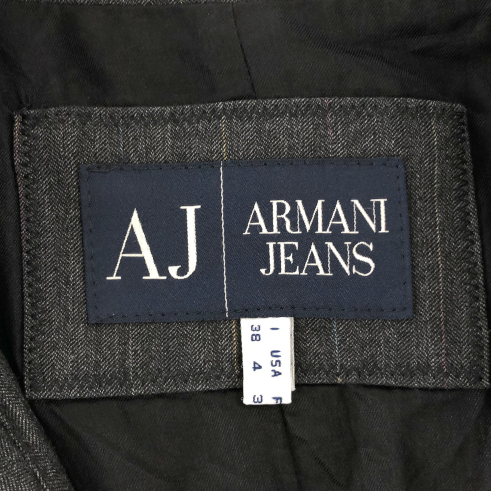ARMANI JEANS アルマーニジーンズ ストライプ テーラードジャケット 34 グレー系 レディース