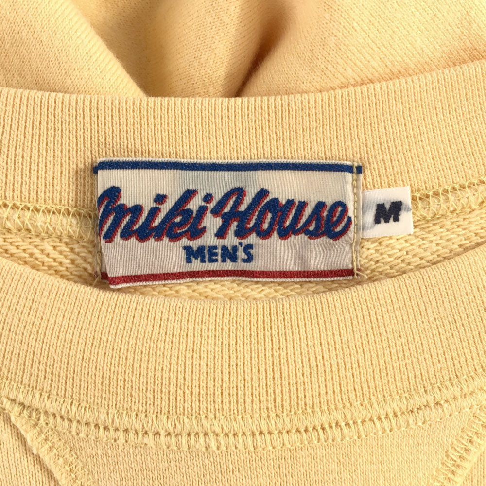 mikihouse MENS ミキハウス メンズ 日本製 ロゴワッペン 長袖 スウェット トレーナー M イエロー系 メンズ