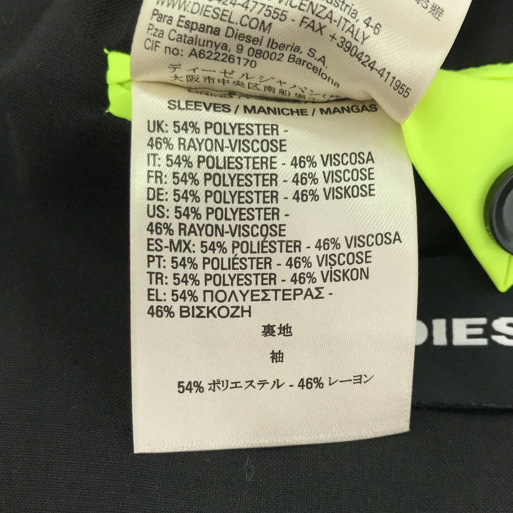 DIESEL ディーゼル 袖切替 テーラードジャケット 44 ブラック メンズ