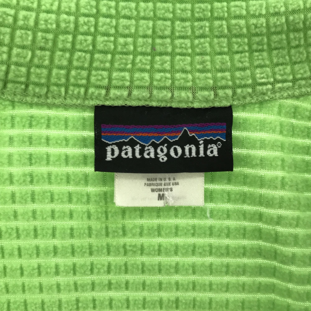 patagonia パタゴニア USA製 ハーフジップ アウトドアジャケット M ライトグリーン レディース