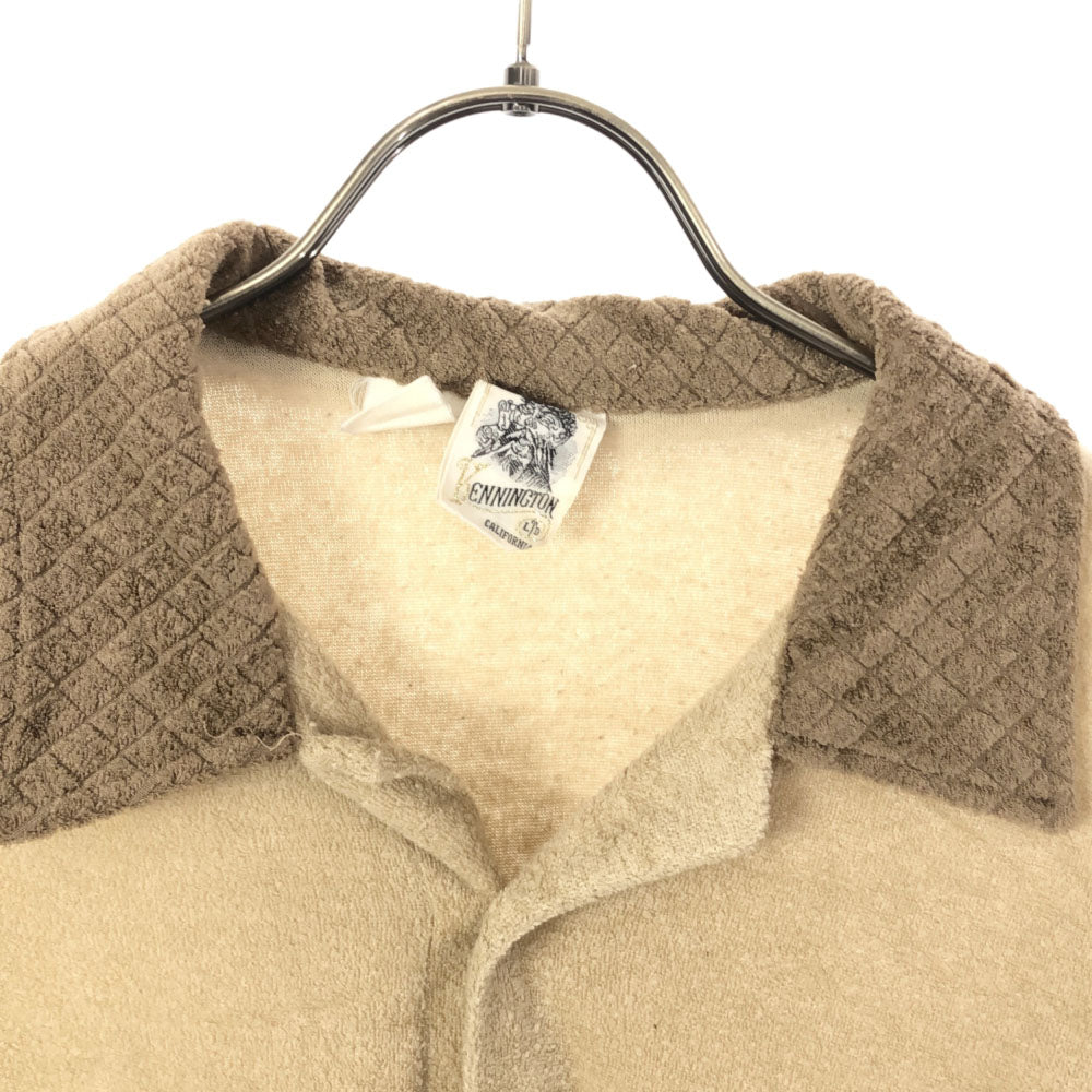 KENNINGTON ケニントン 70s 長袖 パイル地 ポロシャツ ベージュ系 オールド ヴィンテージ メンズ