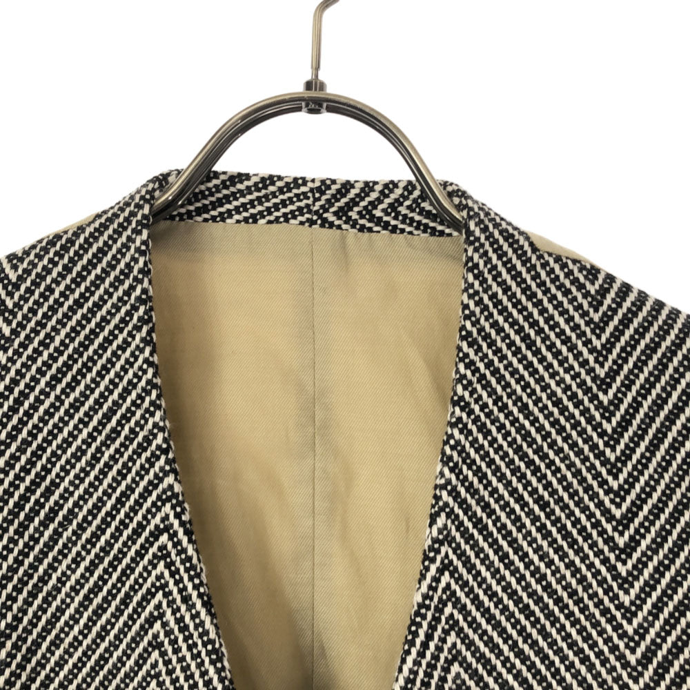 ローブスコンフェクションズ 日本製 リネンブレンド ヘリンボーン柄 ベスト 1 ブラック系×ベージュ レディース