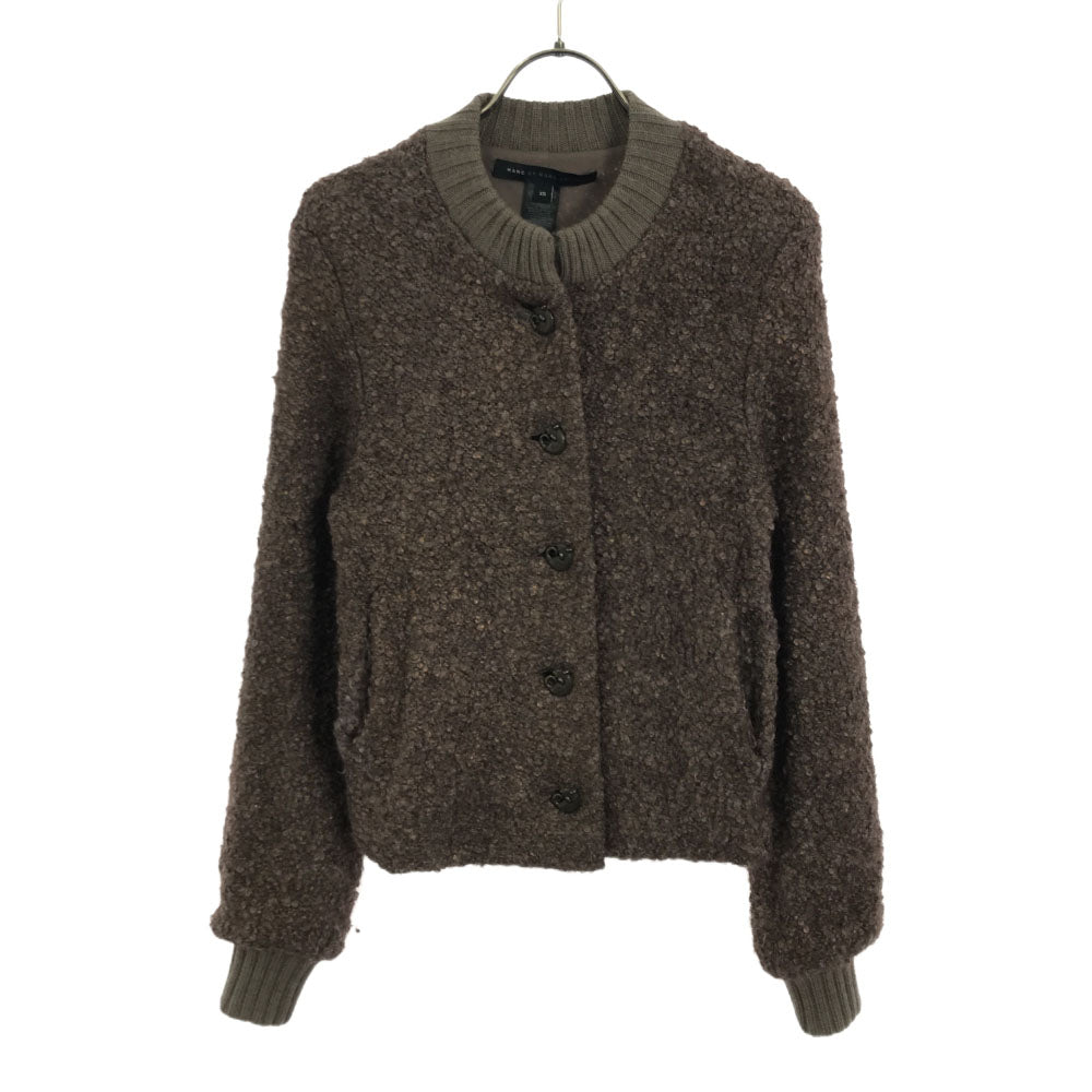 マークバイ マークジェイコブス モヘヤブレンド 長袖 ブークレ ジャケット XS ブラウン レディース