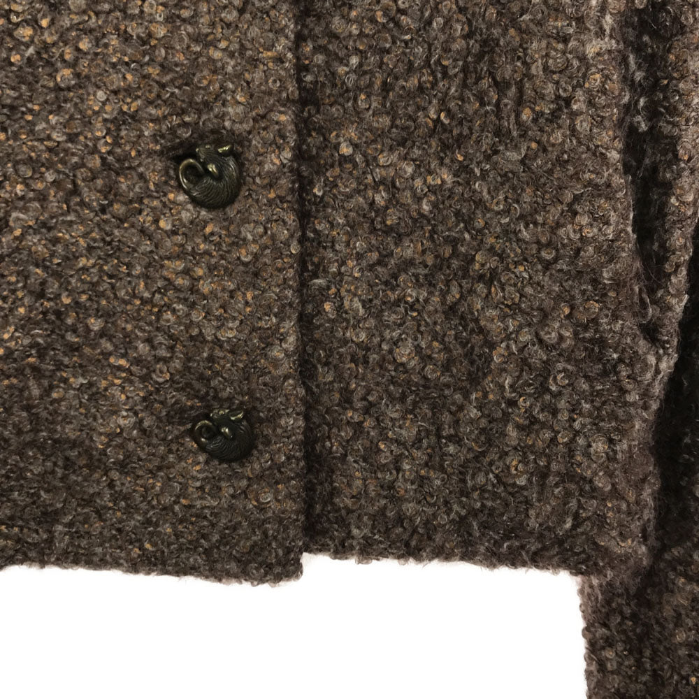 マークバイ マークジェイコブス モヘヤブレンド 長袖 ブークレ ジャケット XS ブラウン レディース