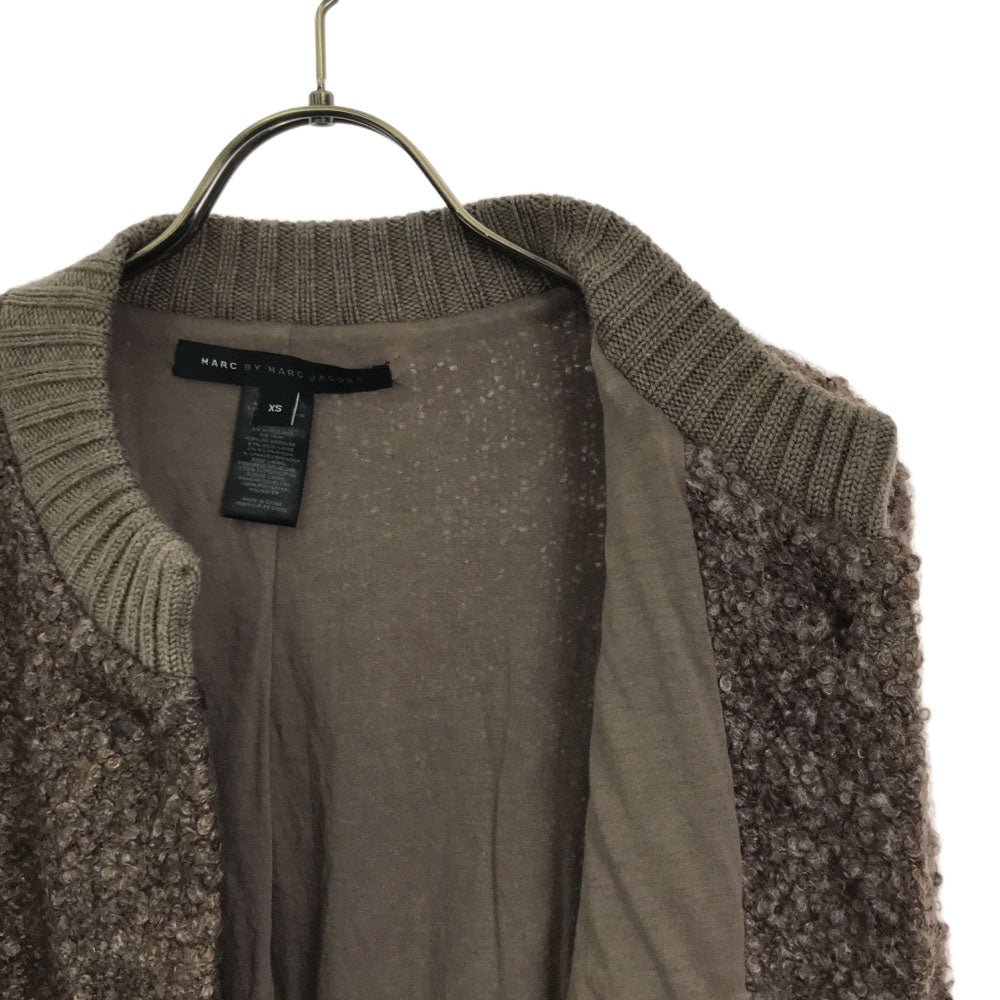 マークバイ マークジェイコブス モヘヤブレンド 長袖 ブークレ ジャケット XS ブラウン レディース