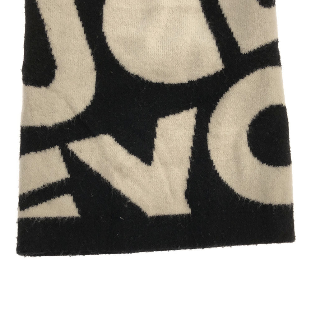 Desigual デシグアル 総柄 長袖 ボトルネック セーター M ブラック×ホワイト ニット メンズ