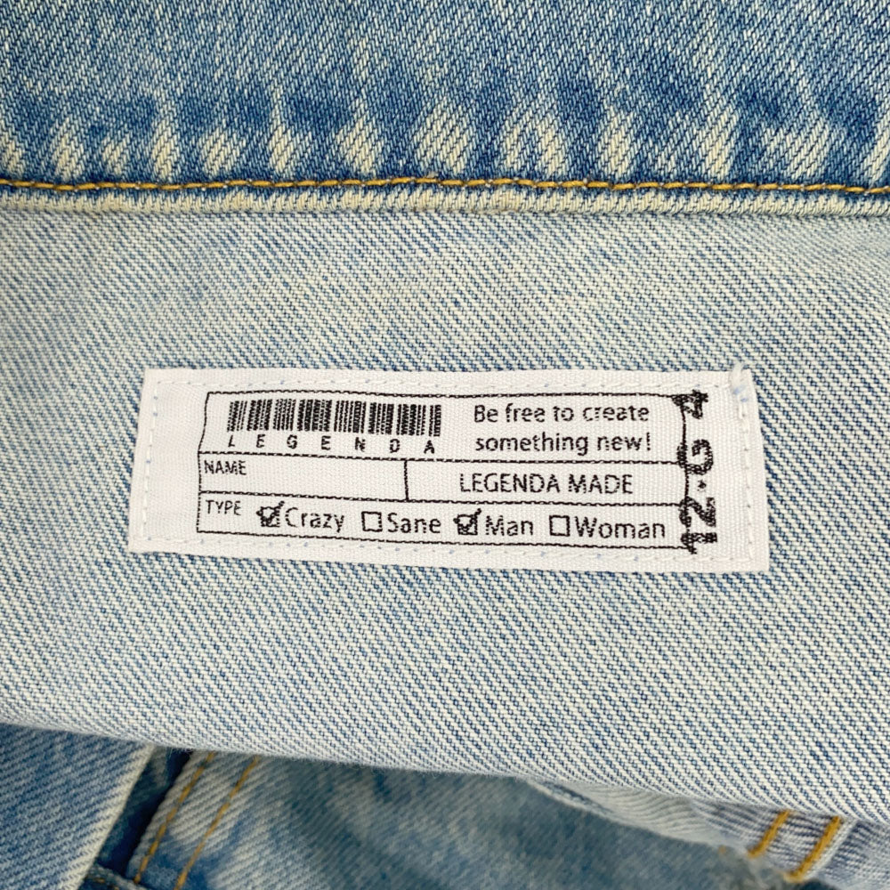 LEGENDA レジェンダ 花柄 ダメージ加工 デニムジャケット M ジージャン メンズ