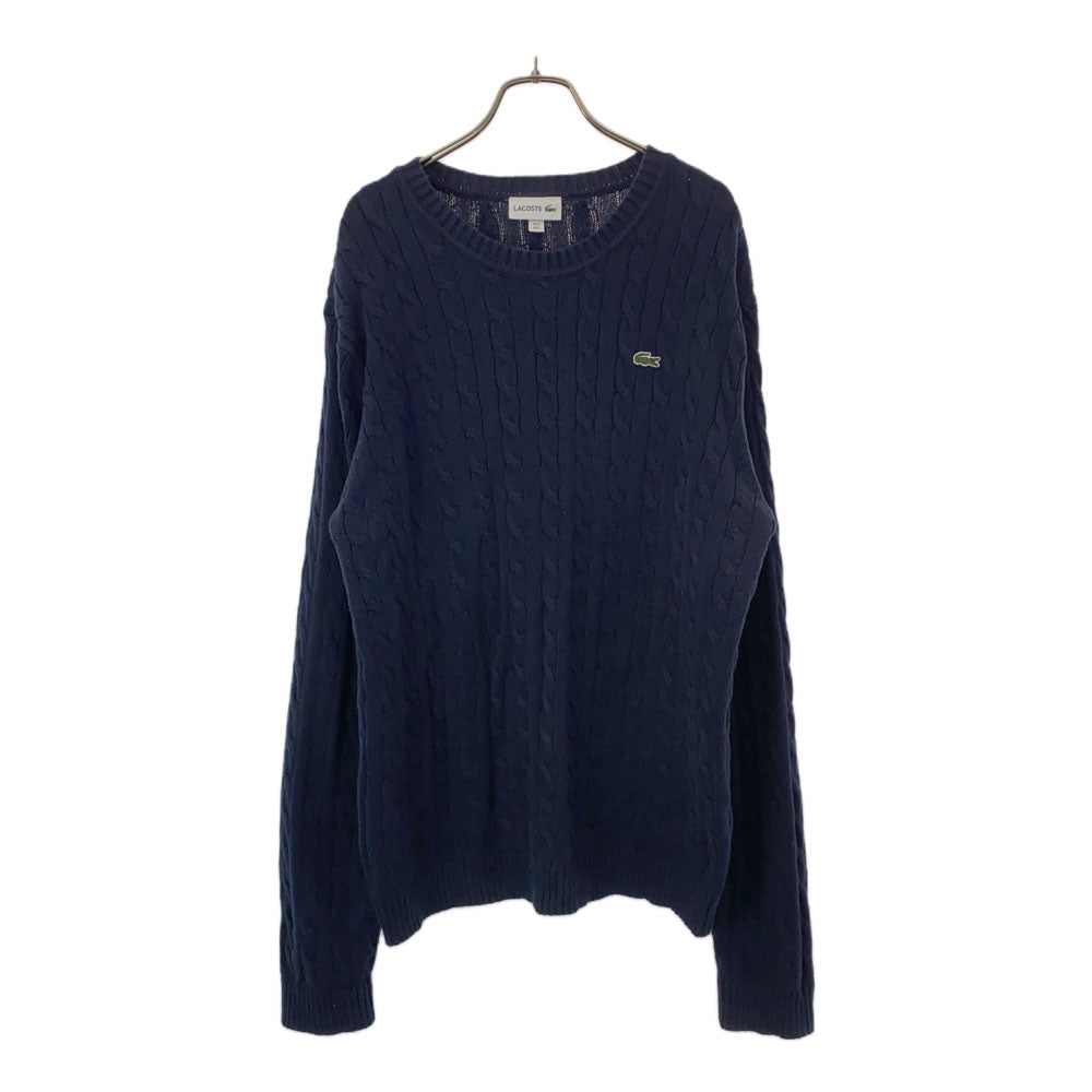 LACOSTE ラコステ ケーブル編み 長袖 セーター L ネイビー ニット メンズ