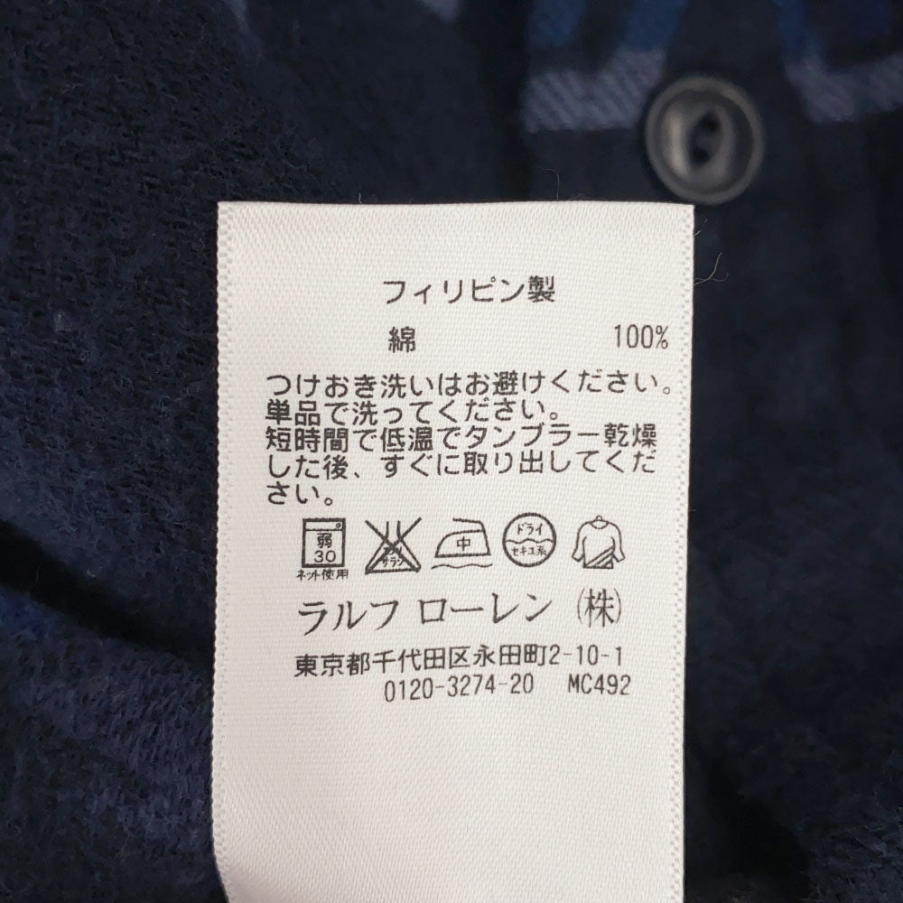 Polo by Ralph Lauren ポロバイラルフローレン 総柄 長袖 コットンシャツ XS ネイビー メンズ