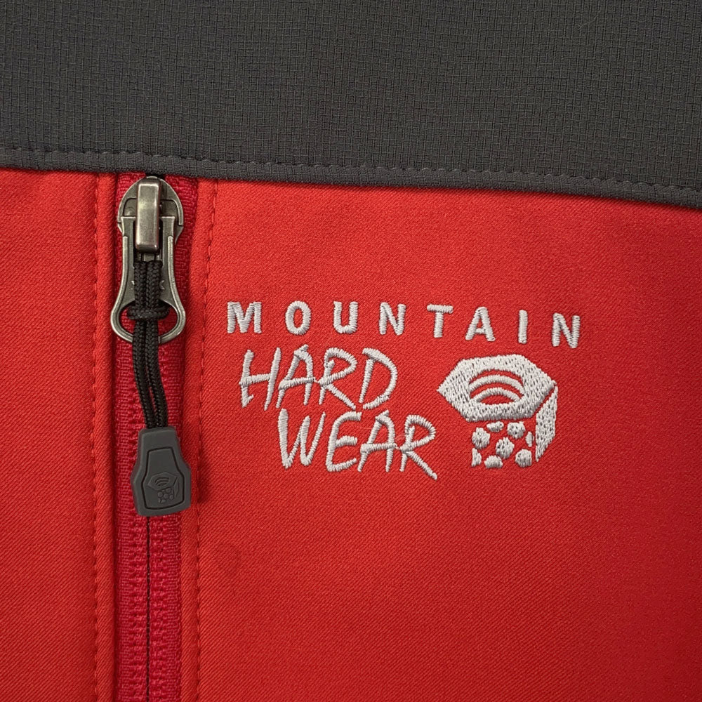 MOUNTAIN HARDWEAR マウンテンハードウェア 長袖 アウトドアジャケット L グレー×レッド Columbia メンズ