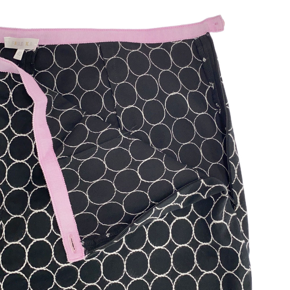 PAULE KA ポールカ 総柄 カプリパンツ 40 ブラック レディース