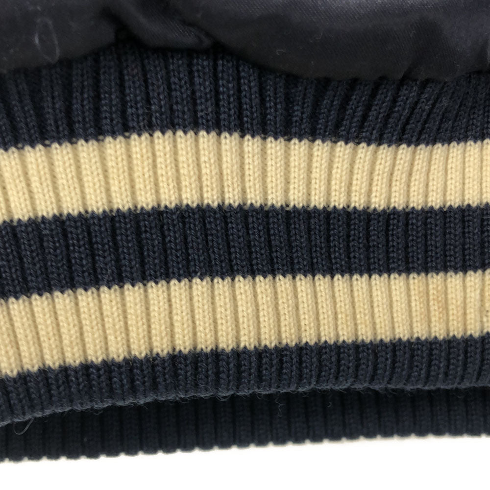 ミキハウス ジュニア 日本製 刺繍 スタジャン M ネイビー 裏キルティング キッズ