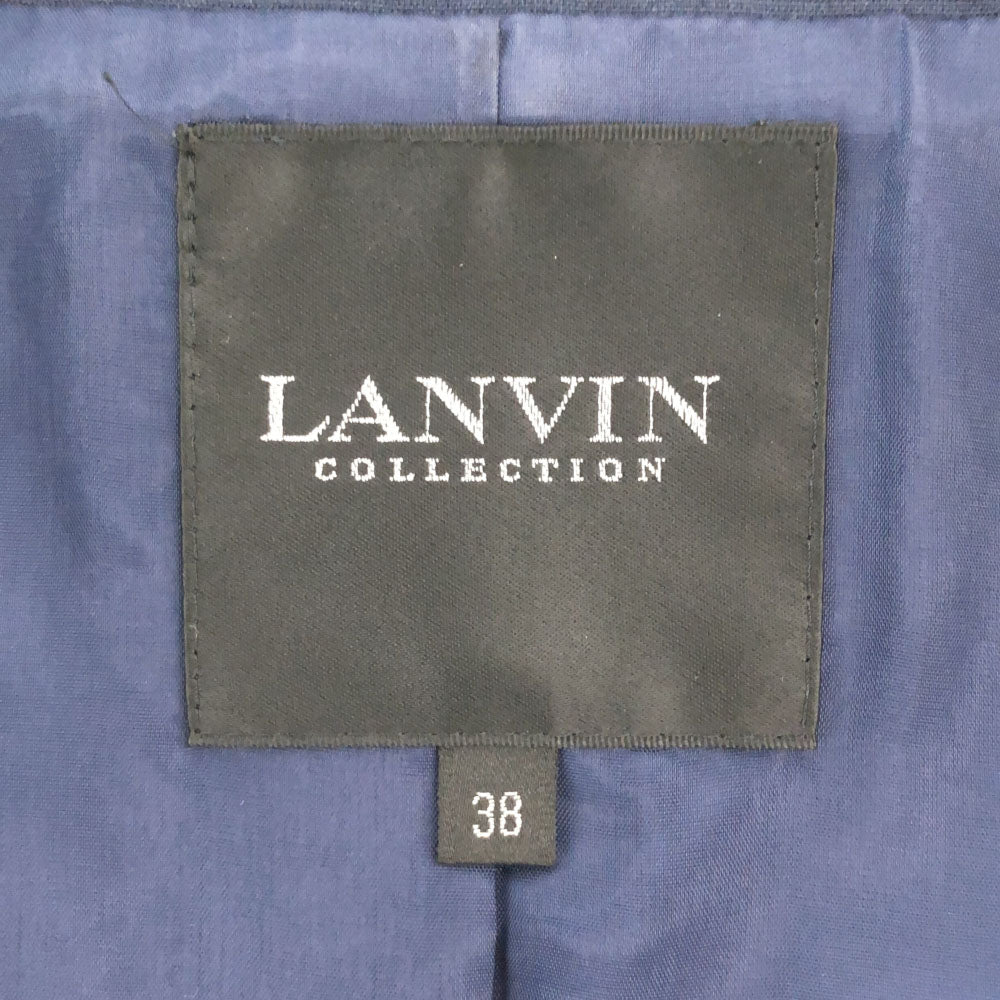 LANVIN LA COLLECTION ランバンコレクション 日本製 格子柄 長袖 テーラードジャケット 38 ネイビー レディース