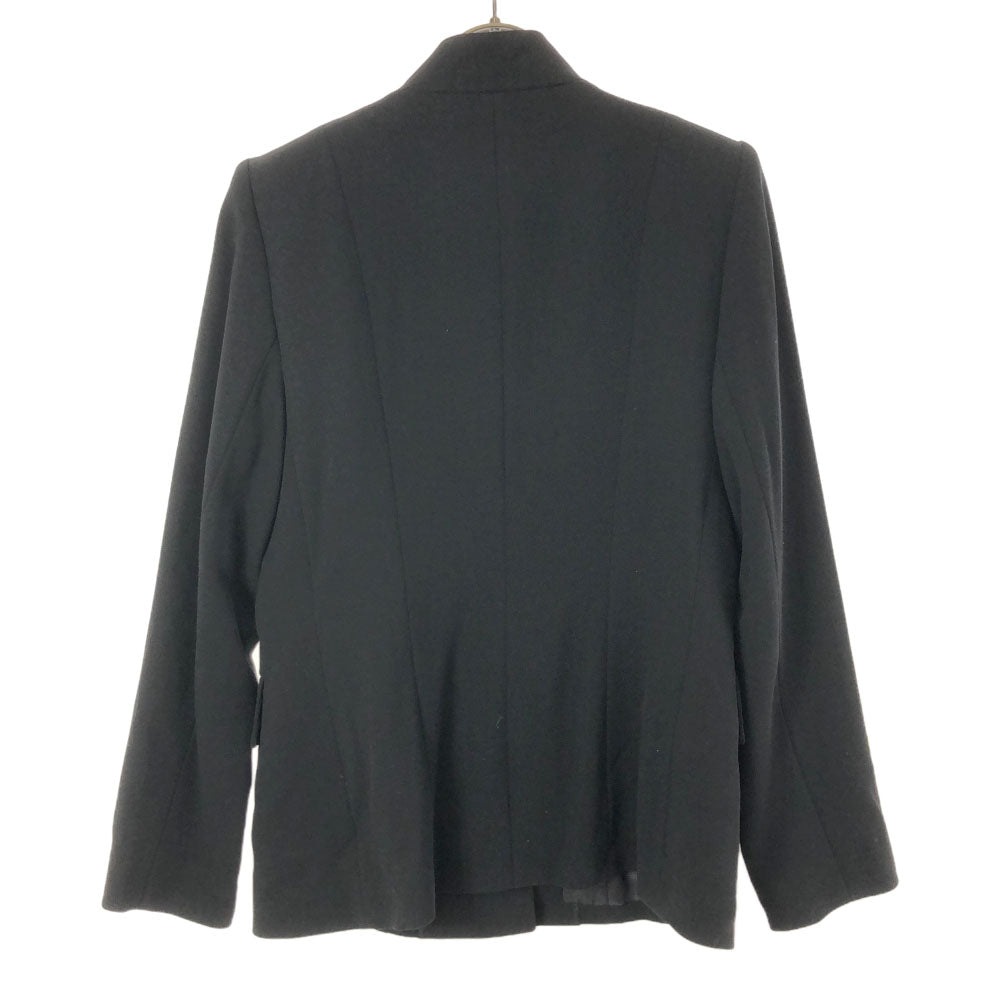 イヴサンローラン 日本製 スタンドカラー ウールジャケット 38 ブラック YVES SAINT LAURENT レディース