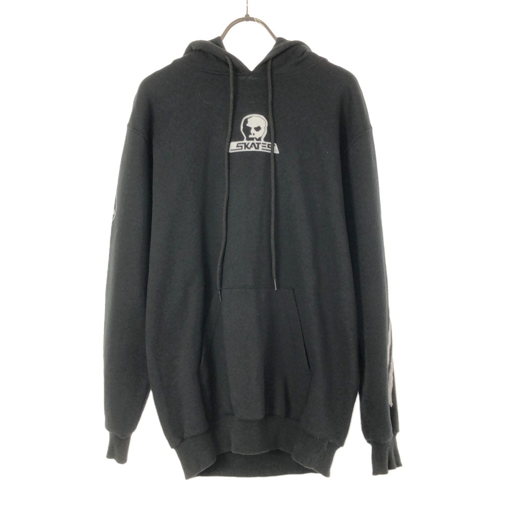 スカルスケーツ カナダ製 ロゴプリント 長袖 スウェットパーカー S ブラック プルオーバー スケートボード 裏起毛 カンガルーポケット メンズ