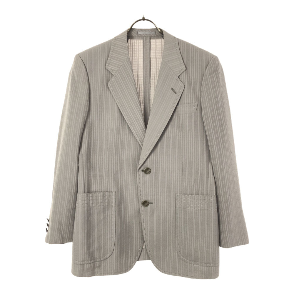 LANVIN ランバン ストライプ テーラードジャケット R46-44 グレー オールド メンズ