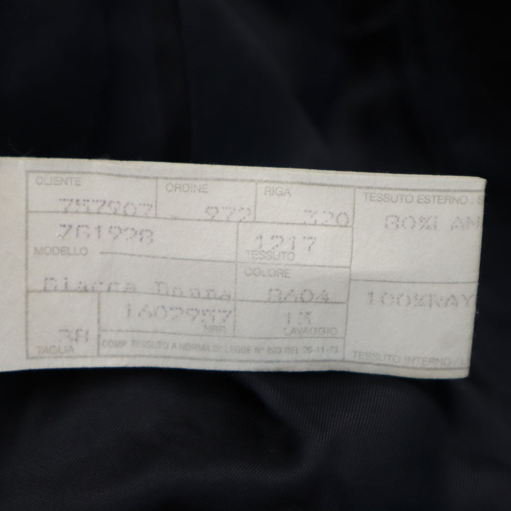 Emporio Armani エンポリオアルマーニ 90s ウール ノーカラージャケット 38 ネイビー オールド レディース