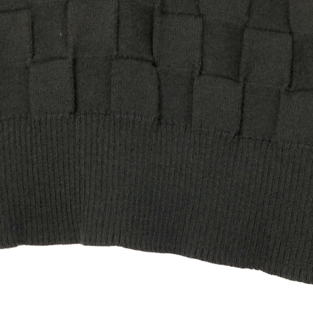 バーバリーブラックレーベル 三陽商会 格子柄 長袖 Vネック ニット 2 ブラック BURBERRY BLACK LABEL セーター メンズ