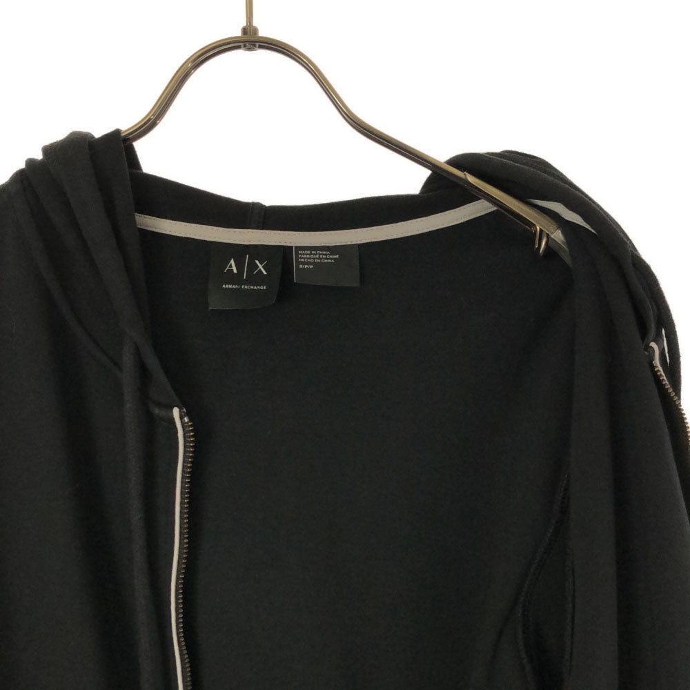 ARMANI EXCHANGE アルマーニエクスチェンジ ロゴプリント 長袖 スウェット ジップパーカー S ブラック メンズ