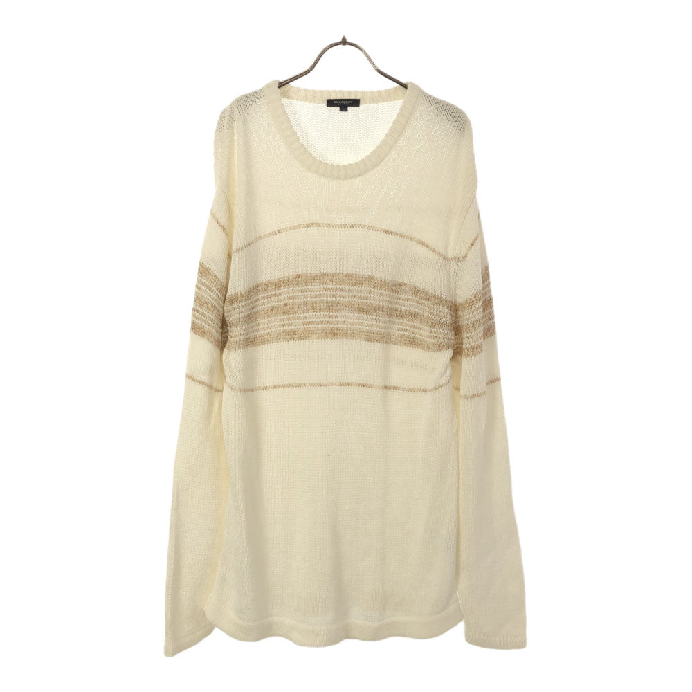 BURBERRY LONDON バーバリーロンドン 三陽商会 長袖 コットン ニット L ホワイト セーター メンズ