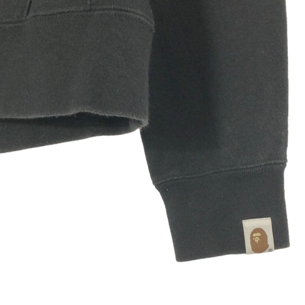 アベイシングエイプ クラッシック 日本製 プリント 長袖 スウェットパーカー XS ブラック A BATHING APE プルオーバー トレーナー レディース