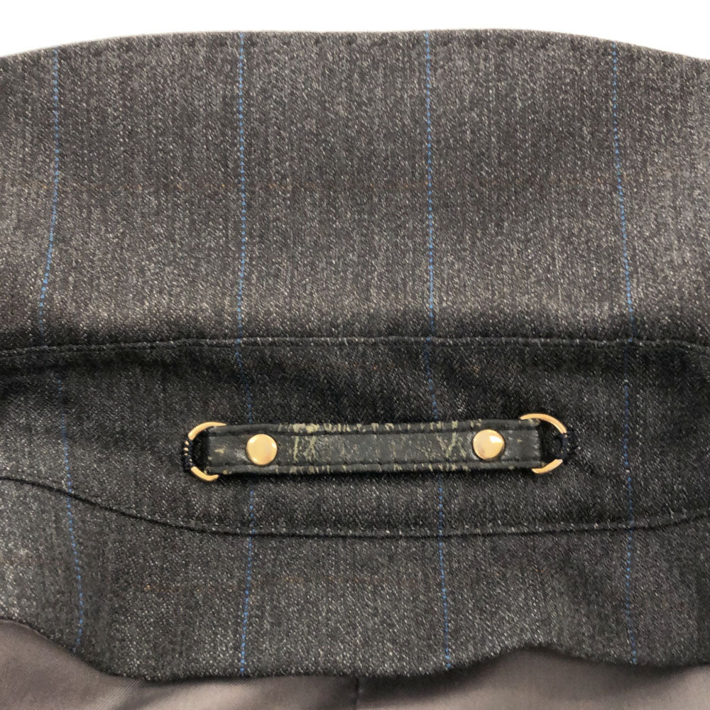 LANVIN ランバン ストライプ ステンカラーコート ブラック系 メンズ