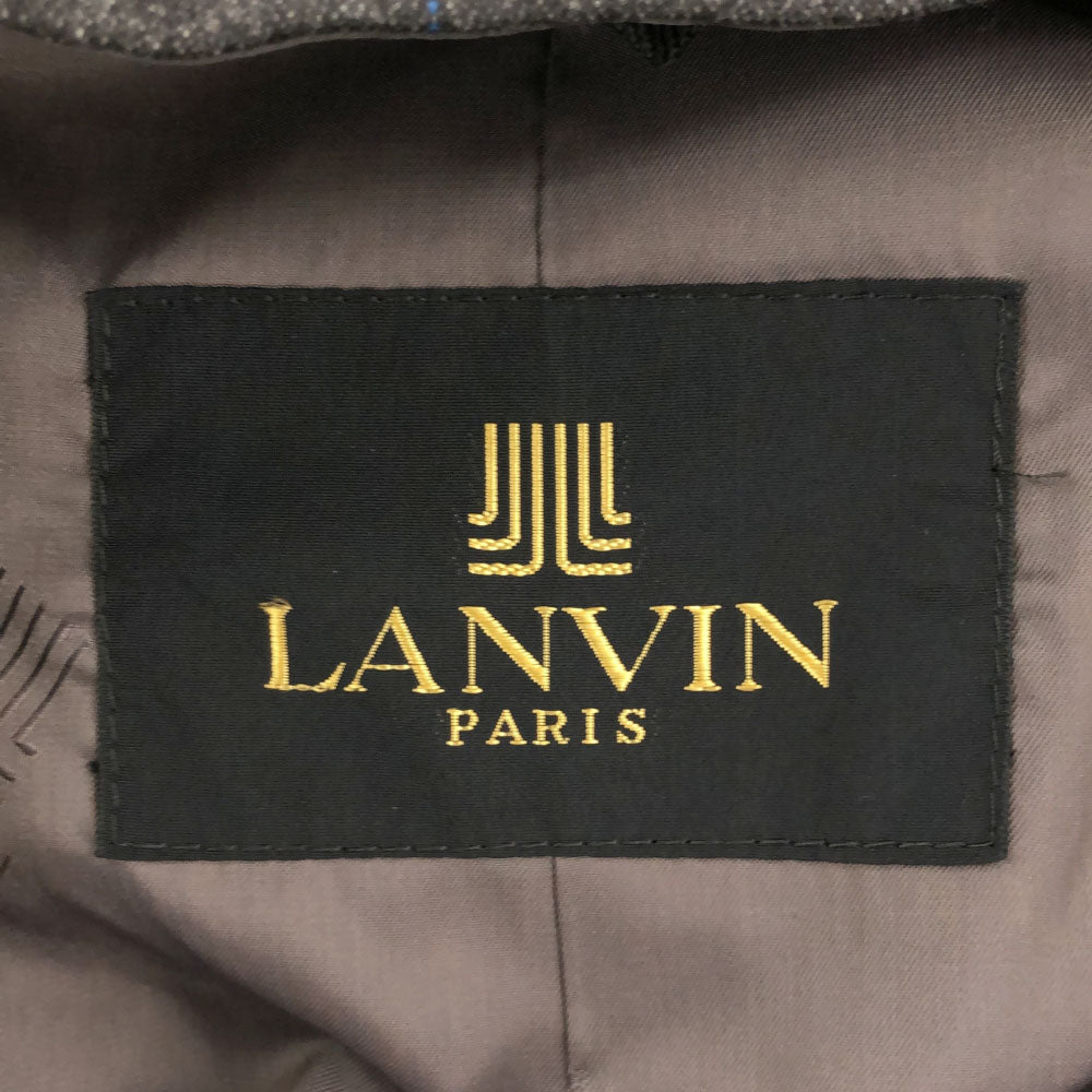LANVIN ランバン ストライプ ステンカラーコート ブラック系 メンズ