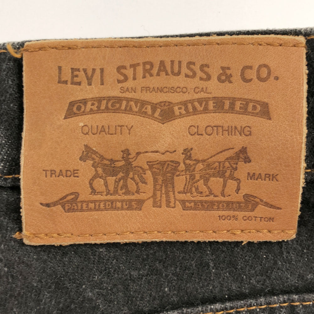 リーバイストラウスアンドコー 90s 日本製 テーパードデニムパンツ 26 ブラック系 オールド ヴィンテージ レディース