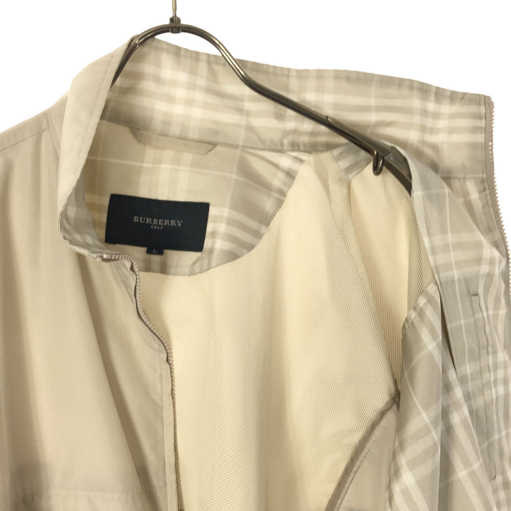 BURBERRY GOLF バーバリーゴルフ 日本製 ゴルフ 長袖 ジップジャケット L クリーム メンズ
