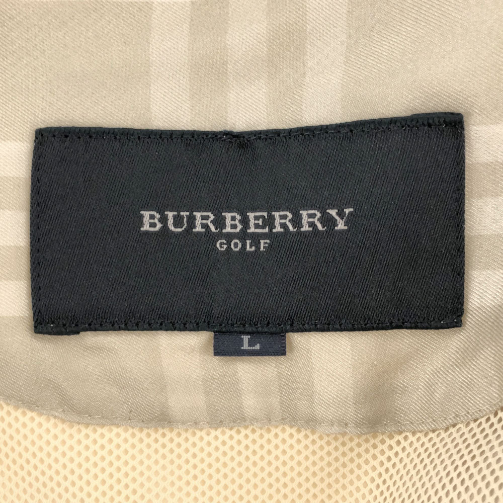 BURBERRY GOLF バーバリーゴルフ 日本製 ゴルフ 長袖 ジップジャケット L クリーム メンズ