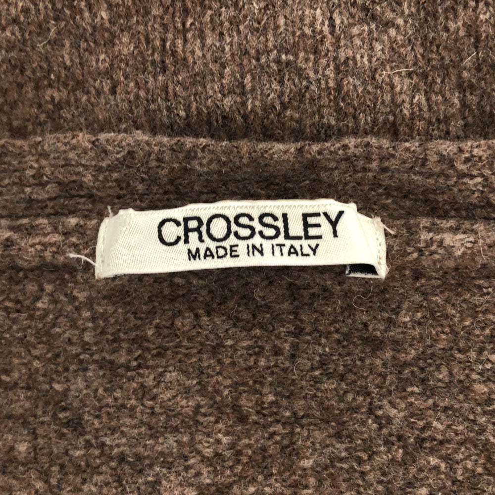 CROSSLEY クロスリー イタリア製 ウールブレンド 長袖 ニットカーディガン M ブラウン メンズ