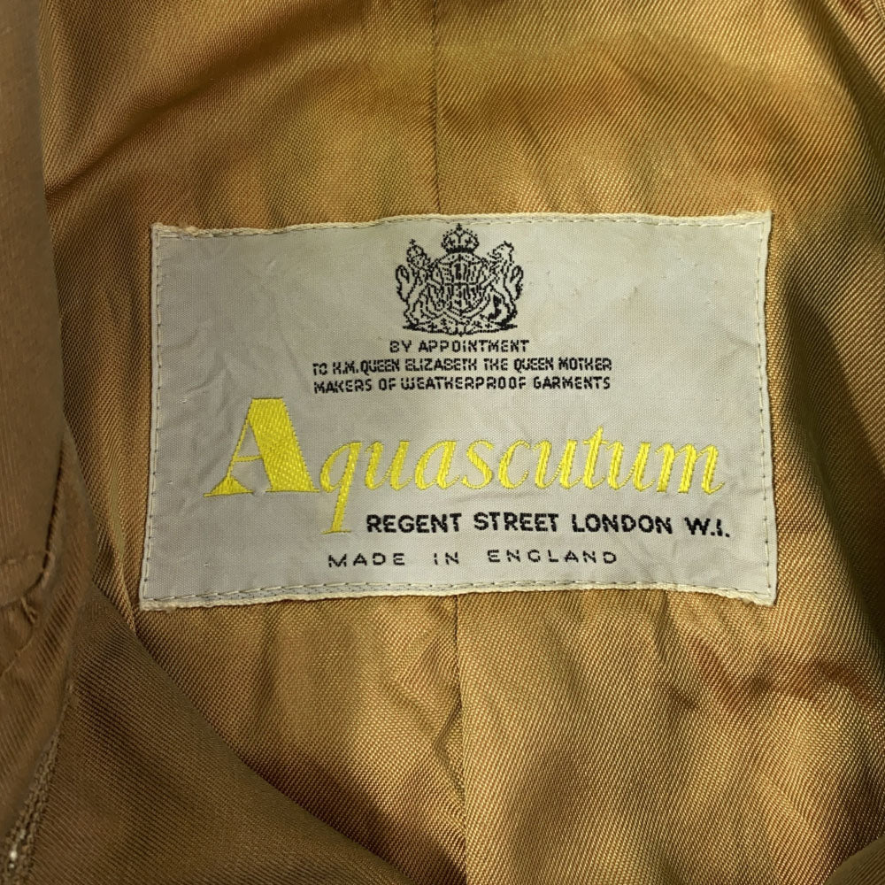 Aquascutum アクアスキュータム 60s 英国製 Aqua5 ロングコート ブラウン オールド ヴィンテージ レディース