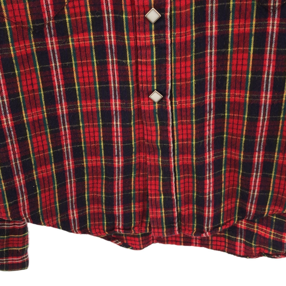 RockMount ロックマウント 90s USA製 チェック柄 長袖 スナップボタン ペンホルダー ウエスタンシャツ 14.5×32 レッド系 オールド メンズ