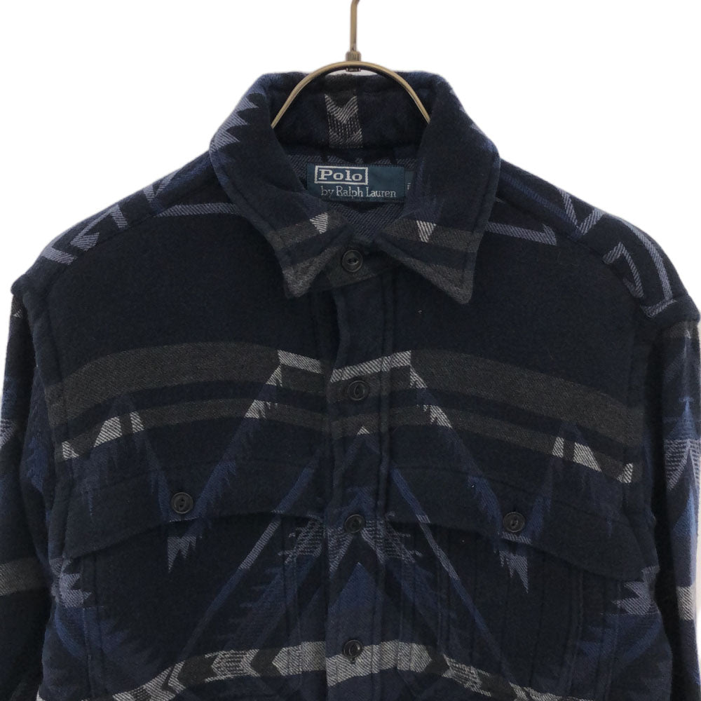 Polo by Ralph Lauren ポロバイラルフローレン ネイティブパターン 長袖 フランネル シャツ XS ネイビー系 メンズ