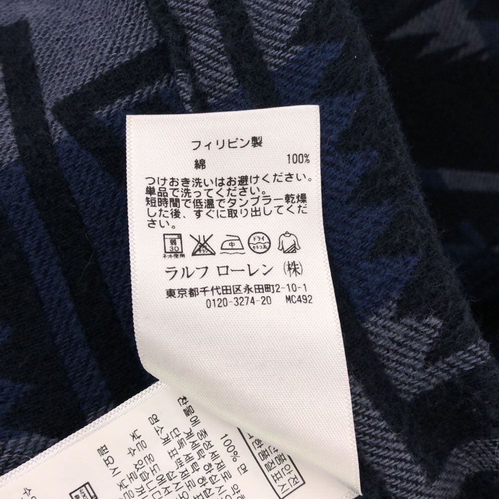 Polo by Ralph Lauren ポロバイラルフローレン ネイティブパターン 長袖 フランネル シャツ XS ネイビー系 メンズ