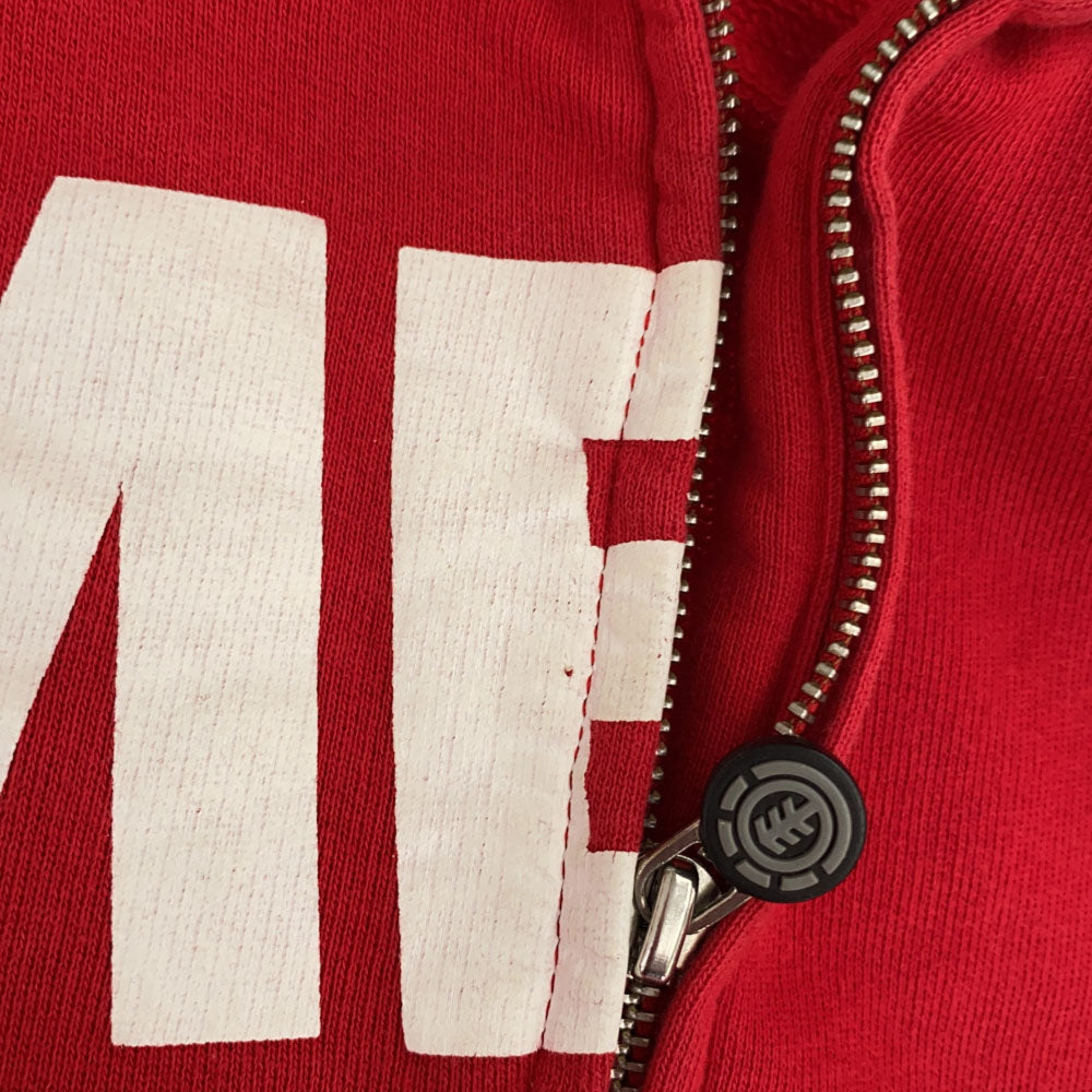 エレメント プリント 長袖 スウェット ジップパーカー L レッド ELEMENT メンズ