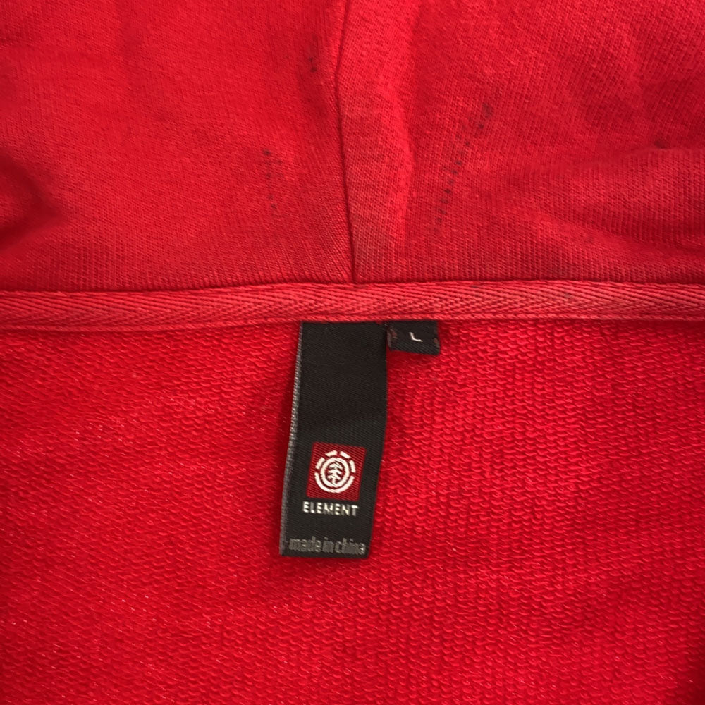 エレメント プリント 長袖 スウェット ジップパーカー L レッド ELEMENT メンズ