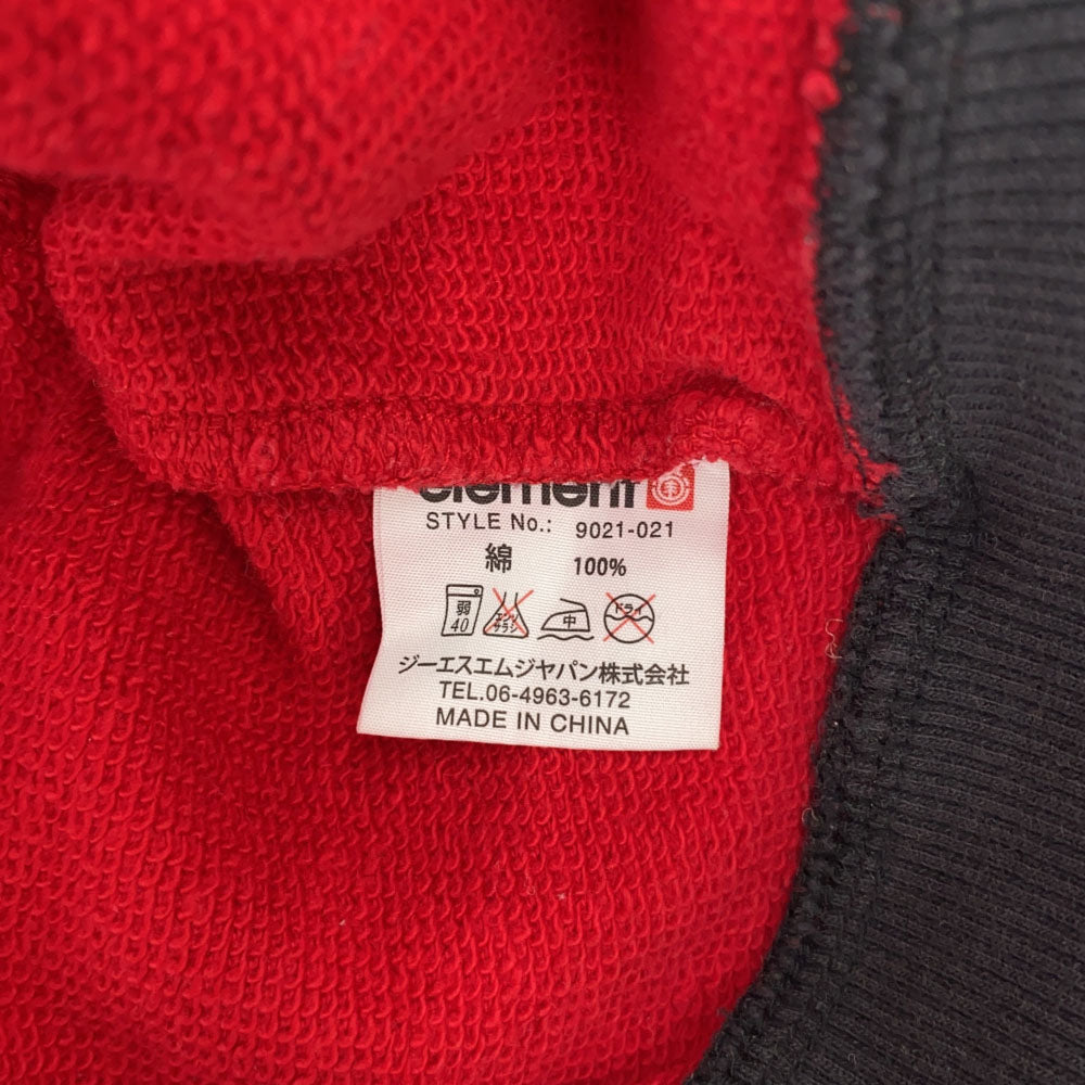 エレメント プリント 長袖 スウェット ジップパーカー L レッド ELEMENT メンズ