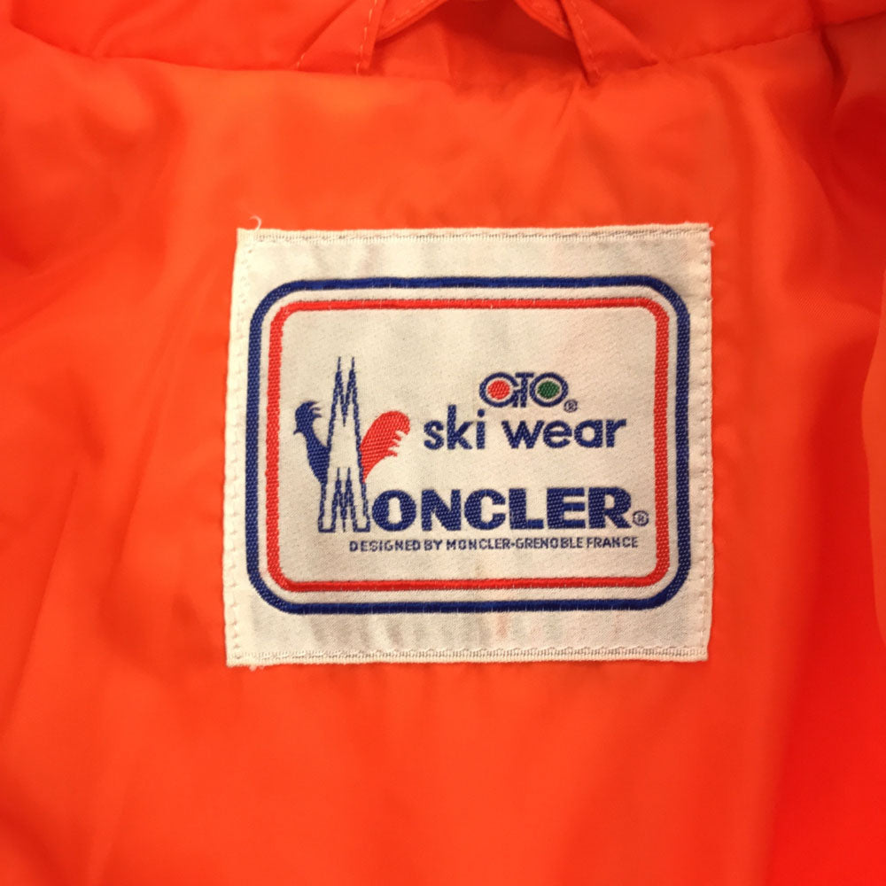 MONCLER モンクレール 80s 90s 未使用 スキー キルティングジャケット M オレンジ タグ付き オールド レディース
