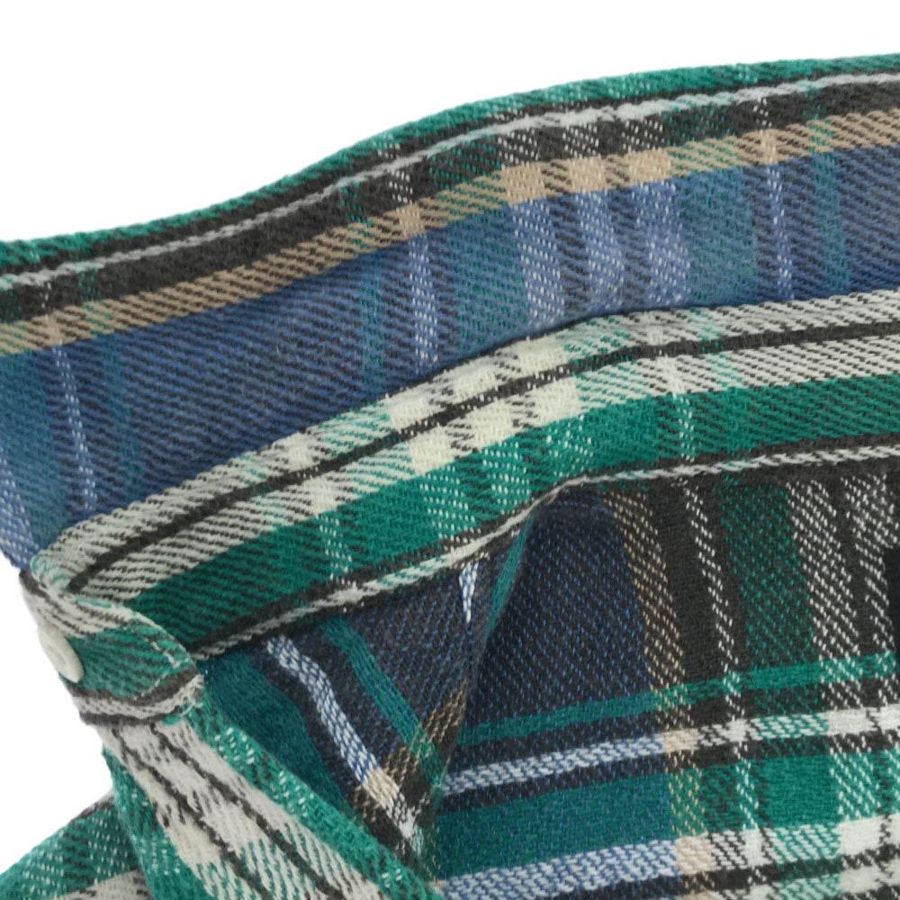 ダブルアールエル RRL 一ツ星 チェック 長袖 ネルシャツ S ブルー系×グリーン ラルフローレン RALPH LAUREN メンズ