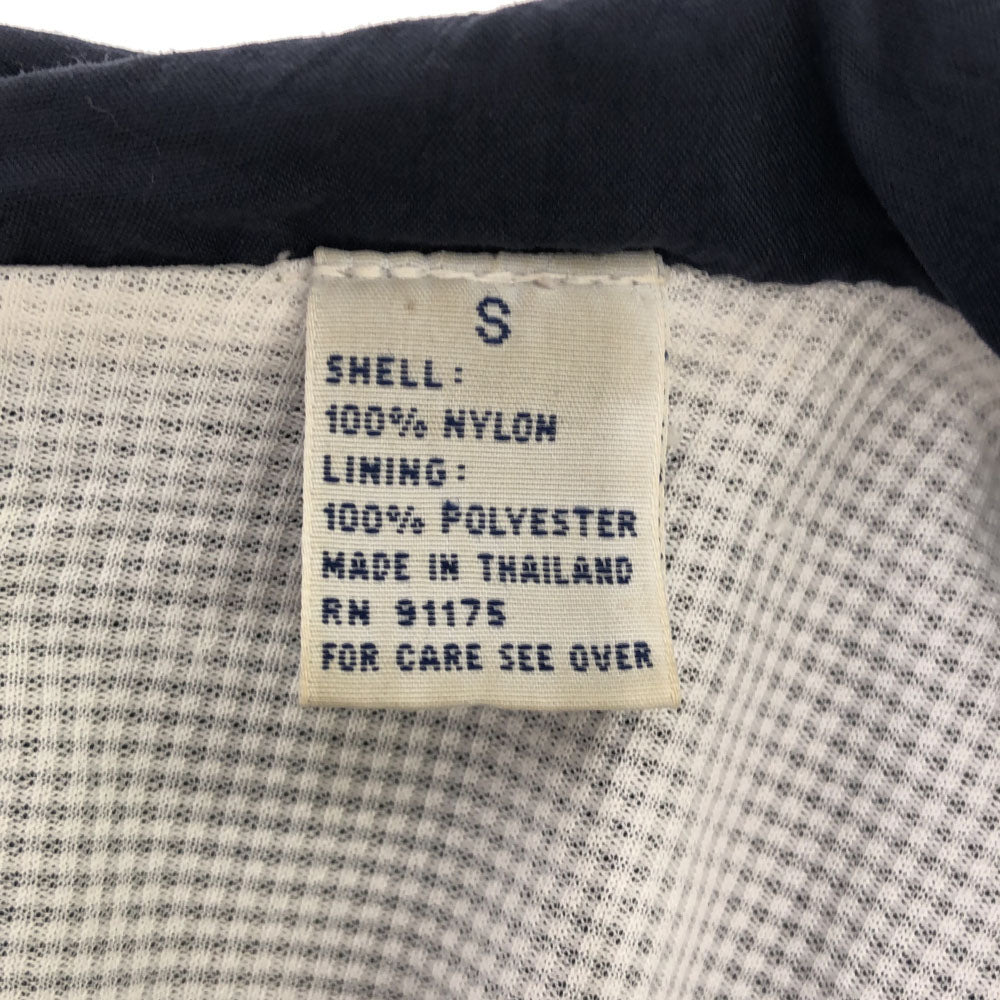 FILA フィラ 90s ロゴ 長袖 ハーフジップ ナイロンジャケット S ネイビー×レッド プルオーバー パーカー オールド メンズ