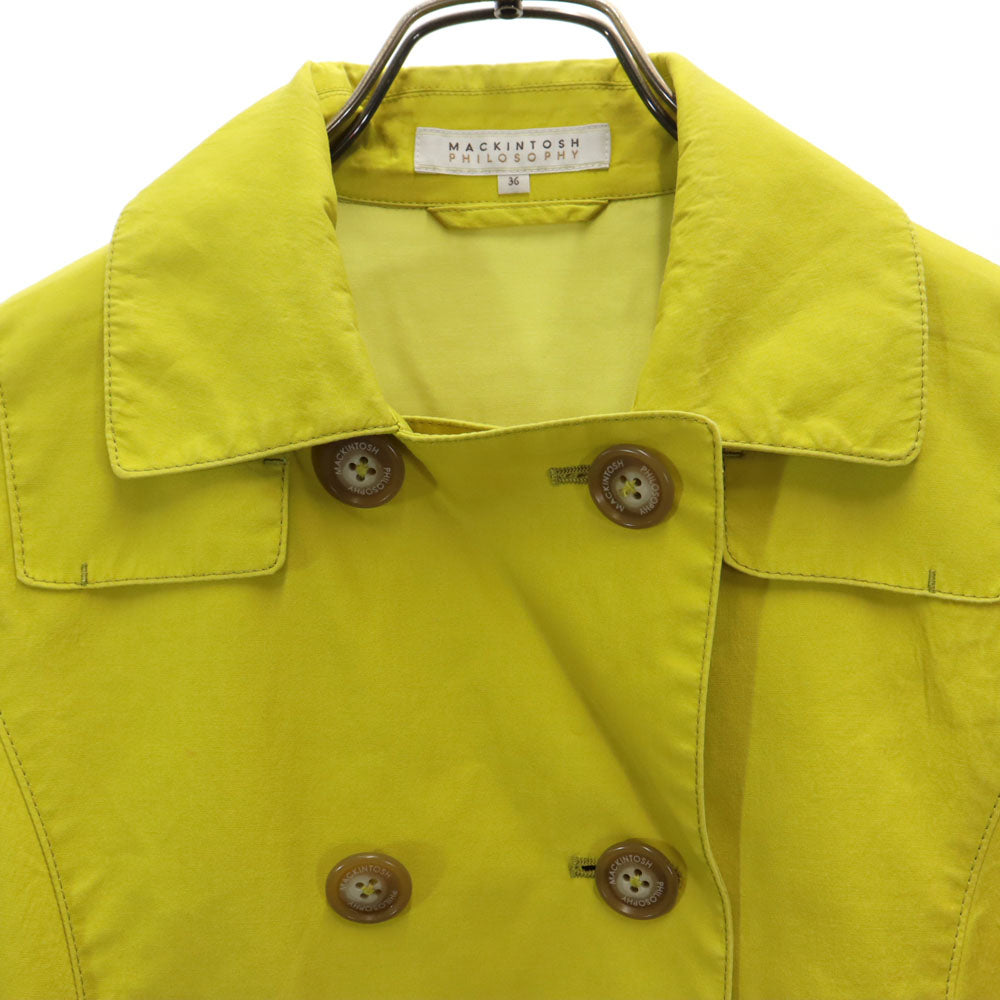 MACKINTOSH PHILOSOPHY マッキントッシュフィロソフィー 日本製 三陽商会 7分袖 トレンチコート 36 イエロー レディース