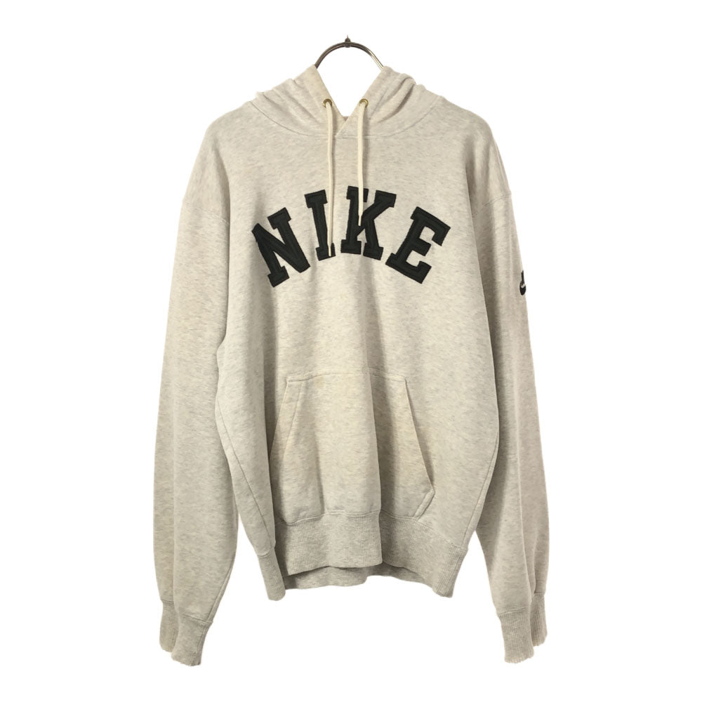 NIKE ナイキ 90s 白タグ ロゴプリント 長袖 スウェットパーカー M グレー トレーナー プルパーカー オールド メンズ