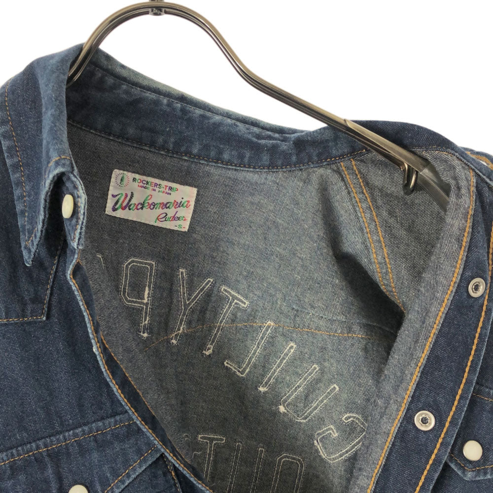 WACKO MARIA ワコマリア 日本製 GUILTY PARTIES バックプリント 長袖 デニム ウエスタンシャツ S メンズ